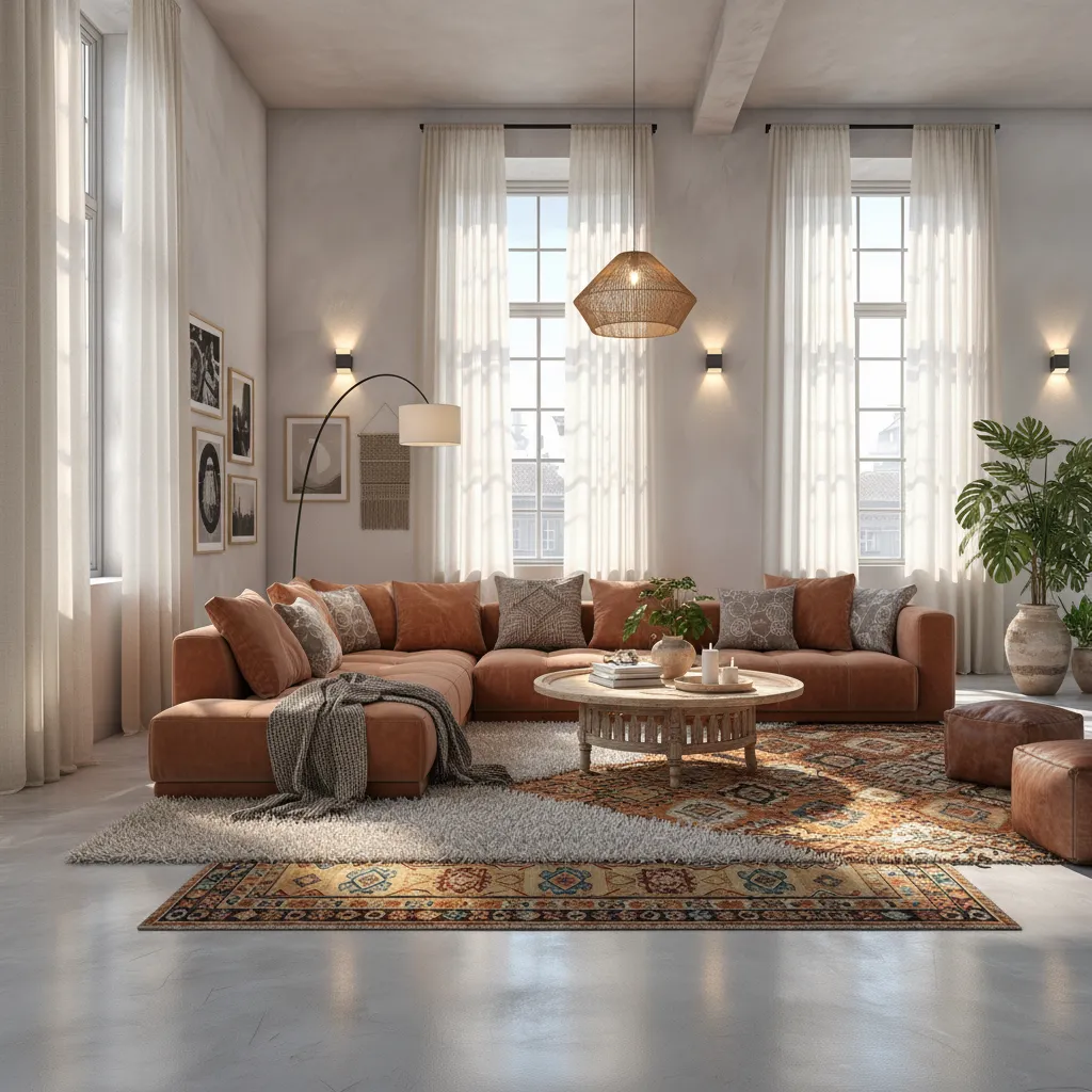 Vacant space staged with modern furniture - After