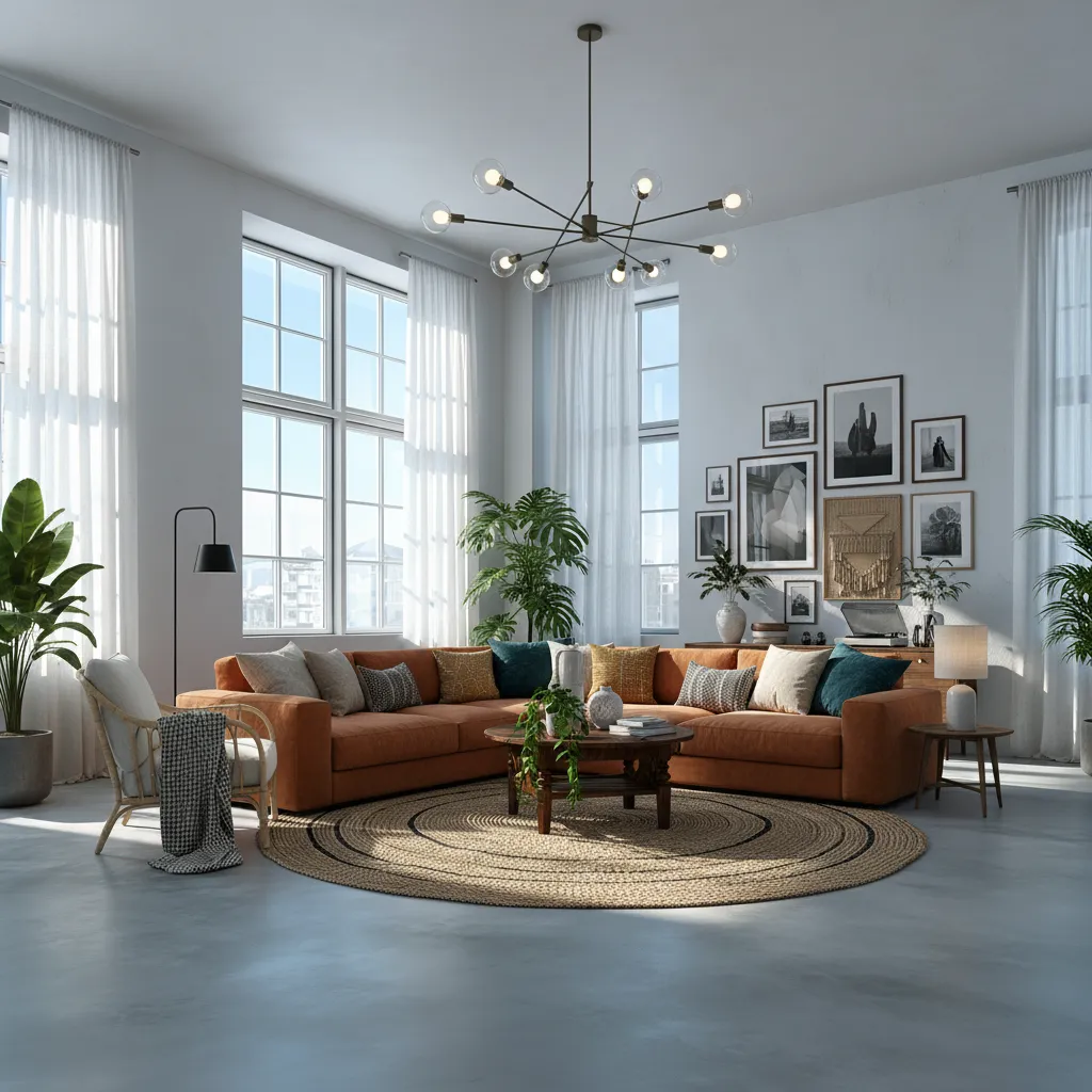 Empty space transformation with modern furnishing - After