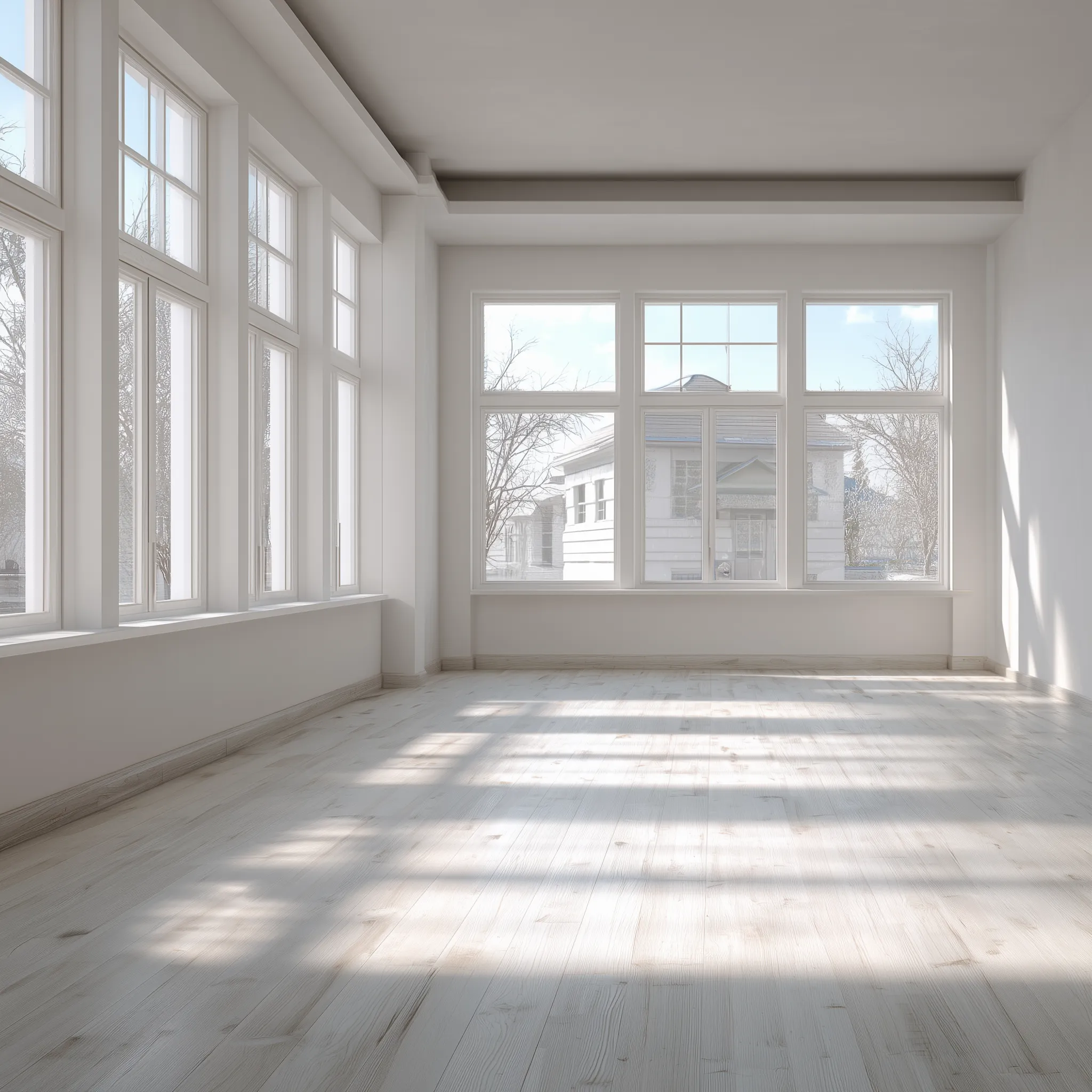 Empty room transformed into furnished living space - Before