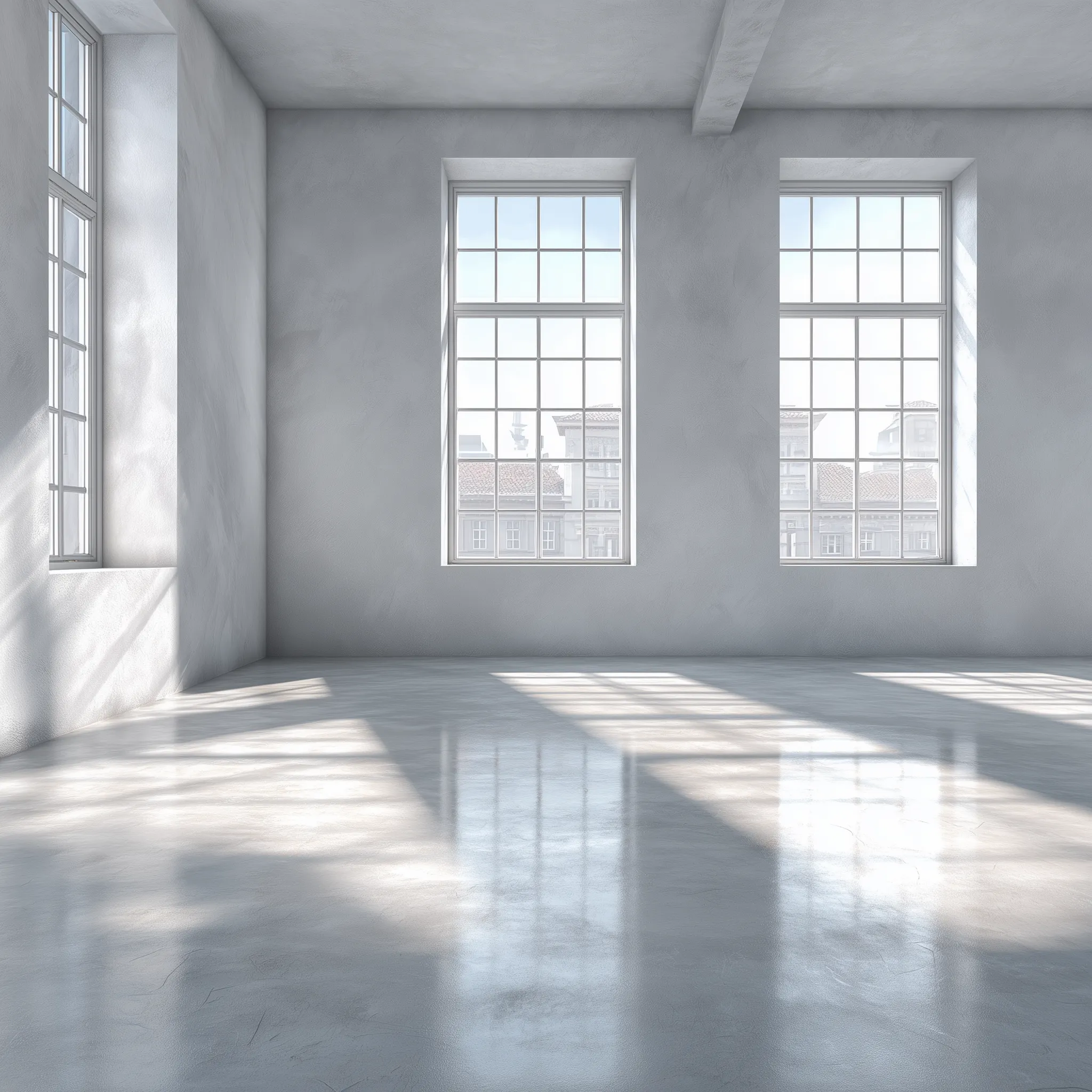 Vacant space staged with modern furniture - Before