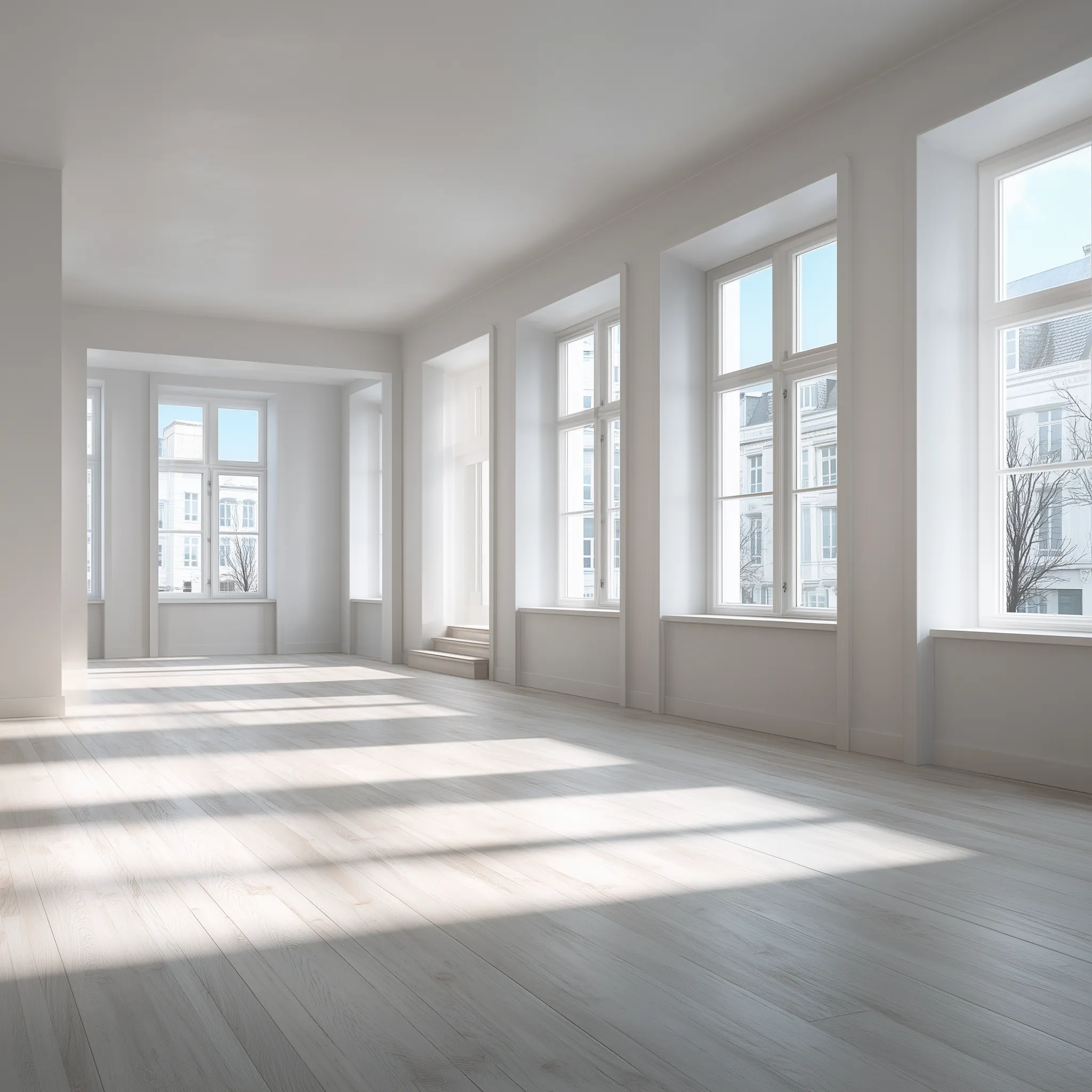 Unfurnished space fully staged - Before