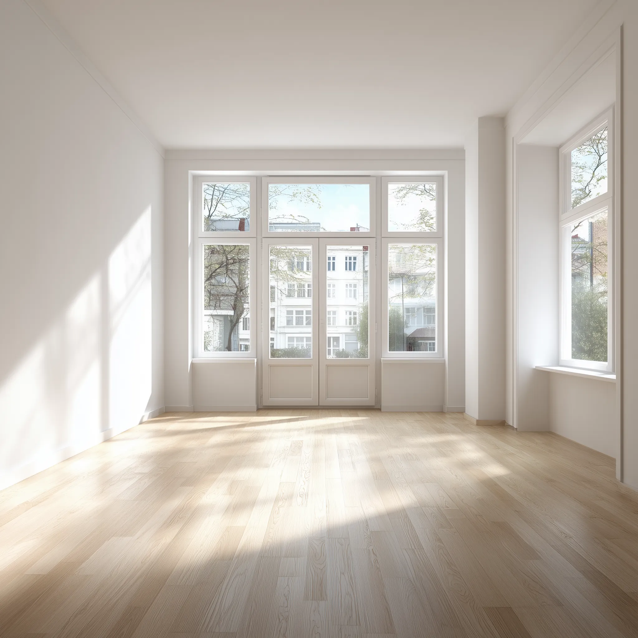 Empty apartment transformed with furniture - Before