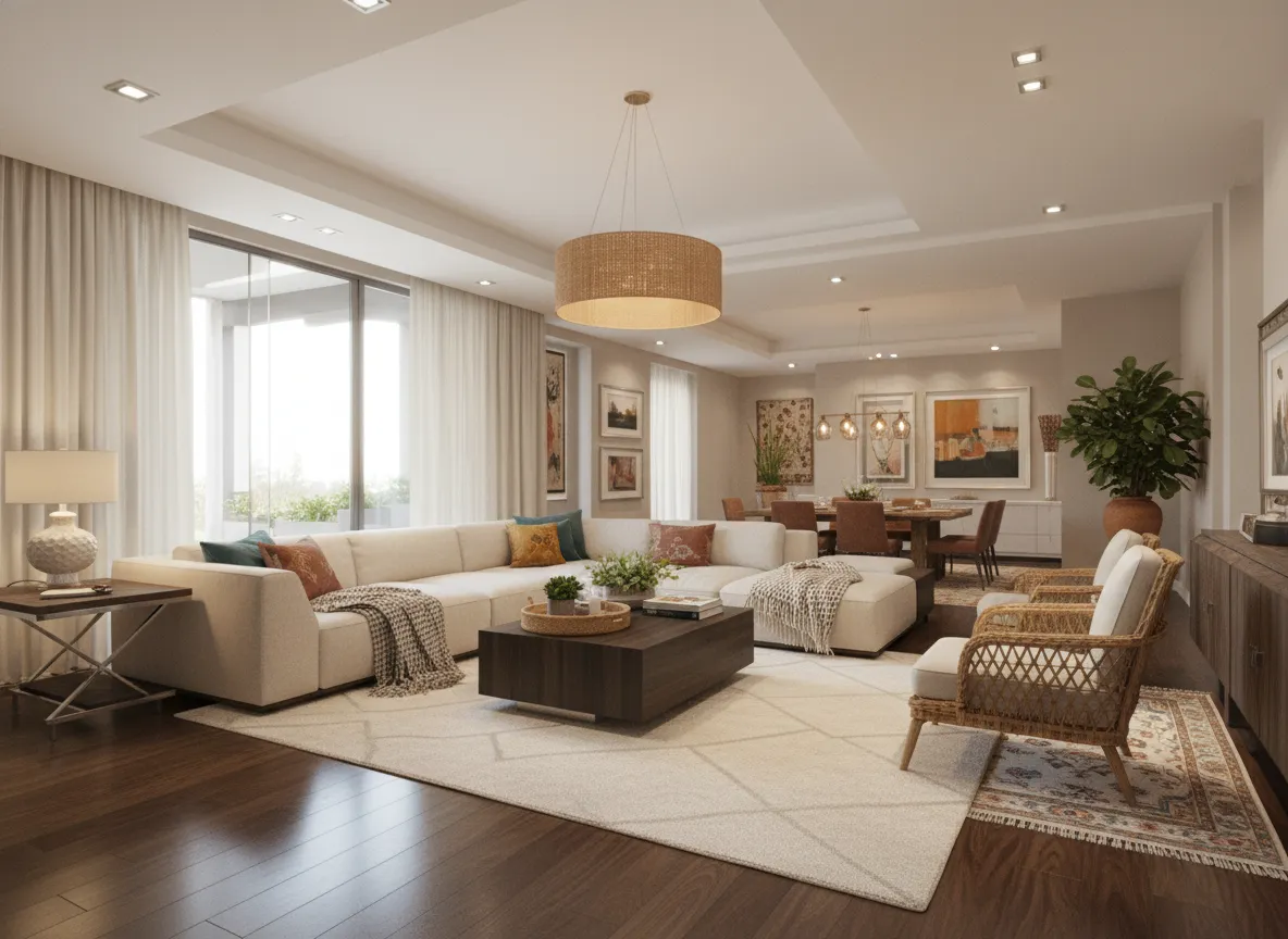 Office space design rendering - After