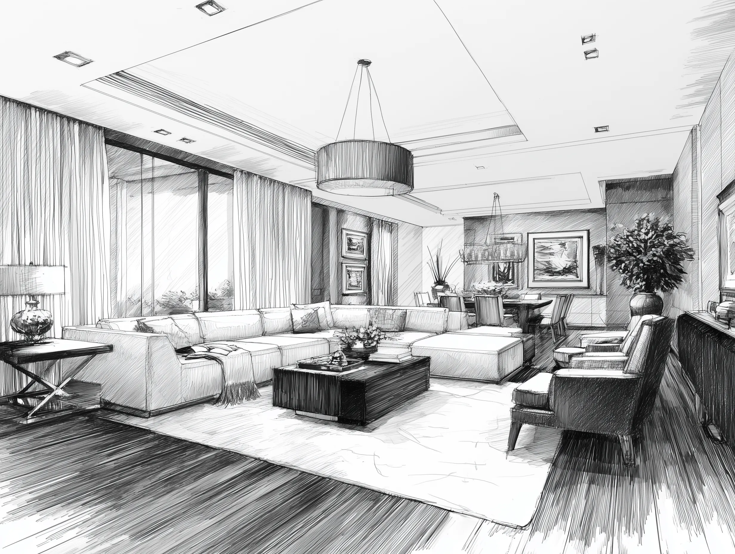 Office space design rendering - Before