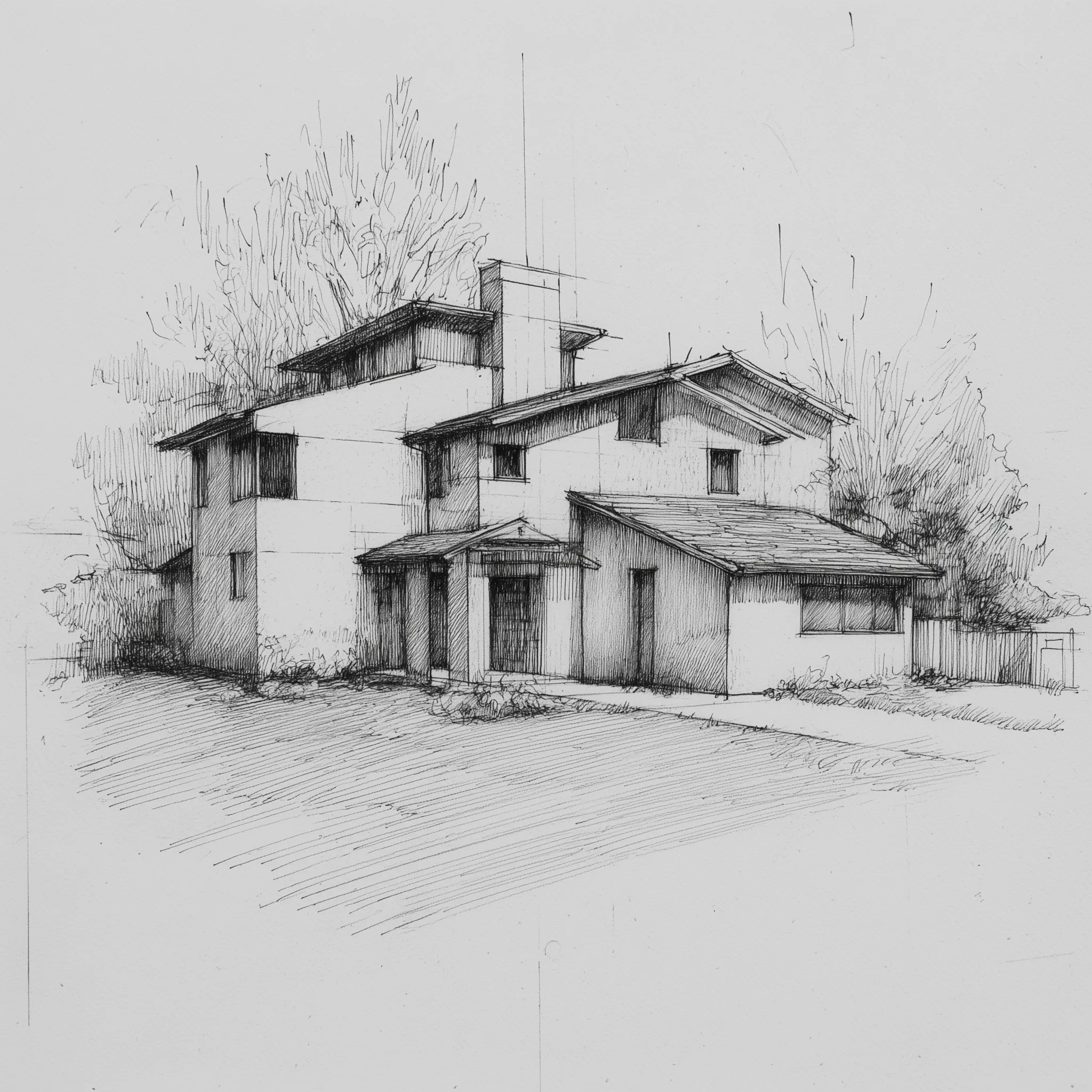 Building facade sketch to photorealistic render - Before